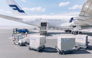 Finnair Cargo aircraft at Dallas Fort Worth International Airport