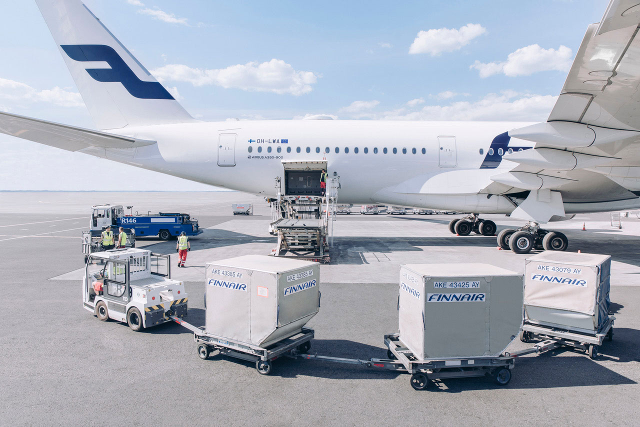 Finnair Cargo aircraft at Dallas Fort Worth International Airport